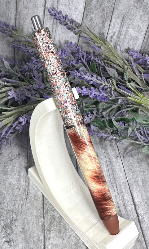 Handmade Western Cowhide glitter pen with free refill