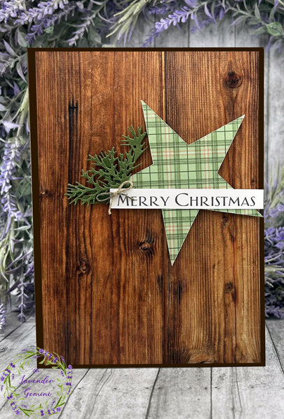 Handmade Rustic Woodgrain Christmas Card 2