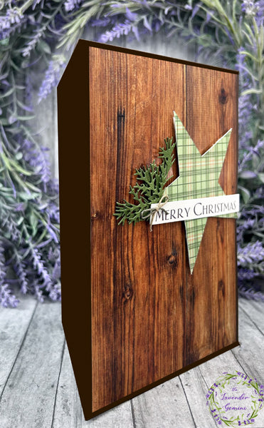 Handmade Rustic Woodgrain Christmas Card 2