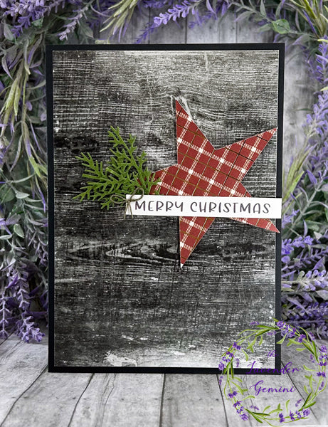 Handmade Rustic Woodgrain Christmas Card 4