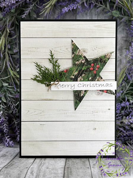 Handmade Rustic Woodgrain Christmas Card 7