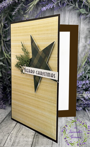 Handmade Rustic Woodgrain Christmas Card 3