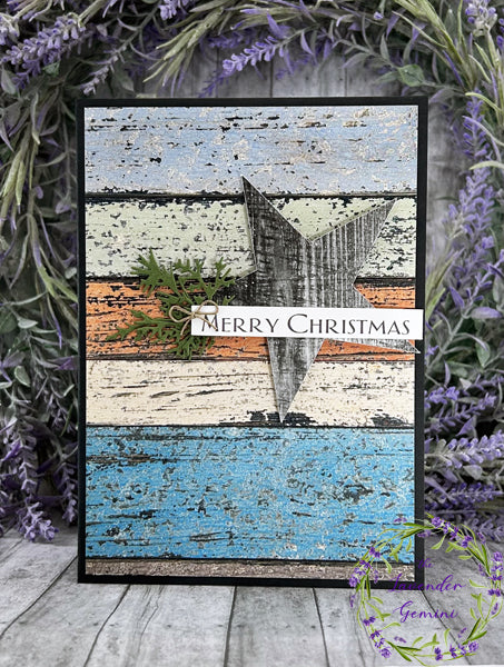 Handmade Rustic Woodgrain Christmas Card 6