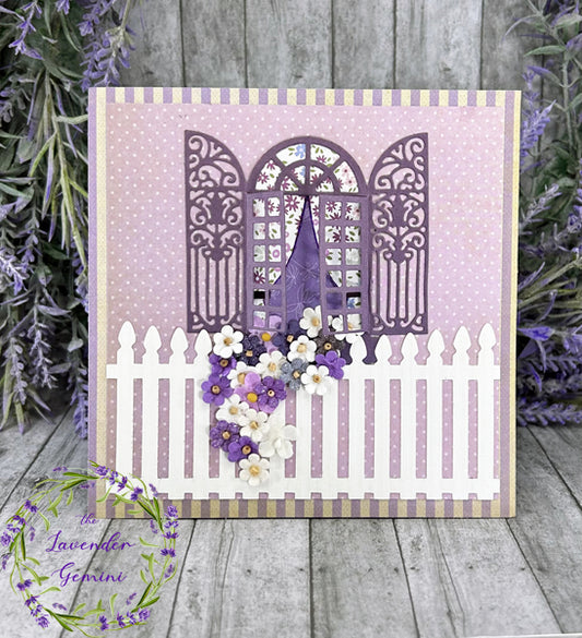 Handmade 3 Panel Easel Birthday card lavender