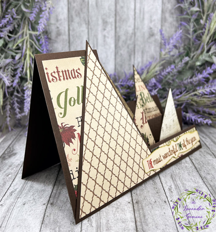 Handmade Trees Side Step Holiday Card brown