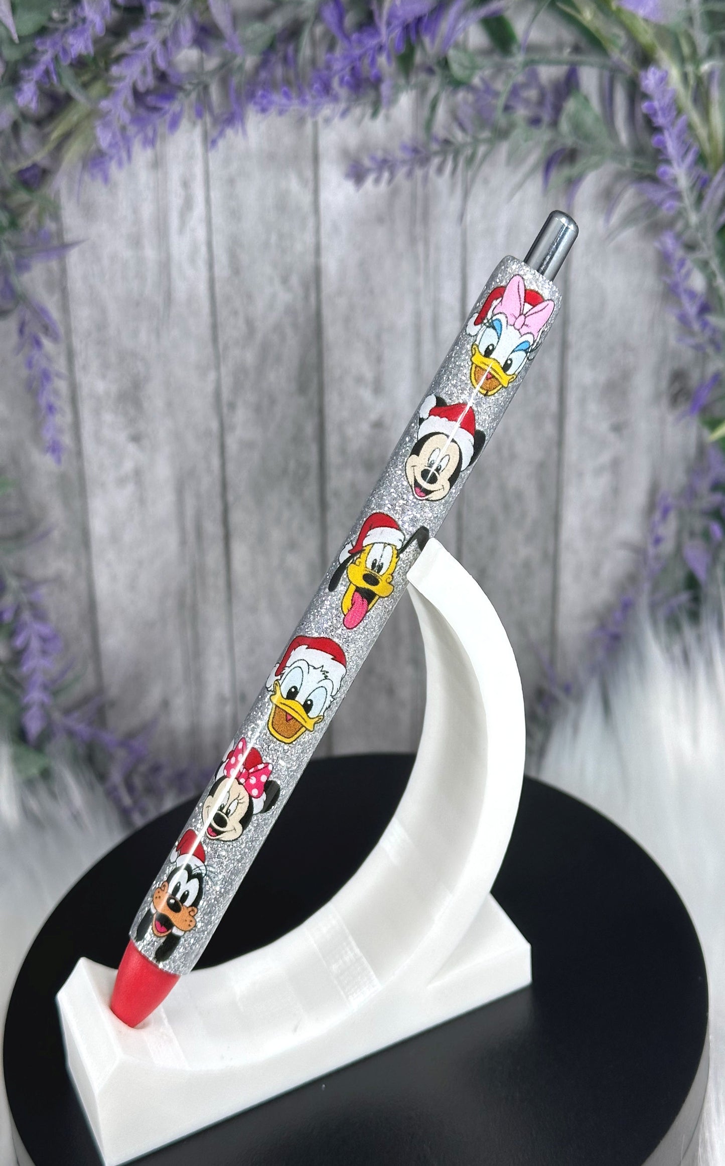 Handmade Mouse and Friends glitter pen with free refill