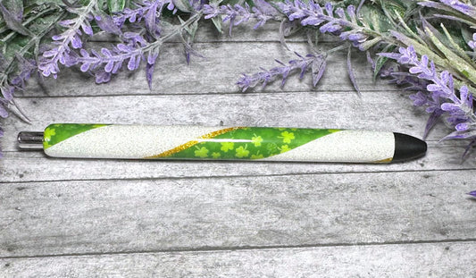 Handmade St Patricks Small Clovers Washi Tape glitter pen with free refill 3