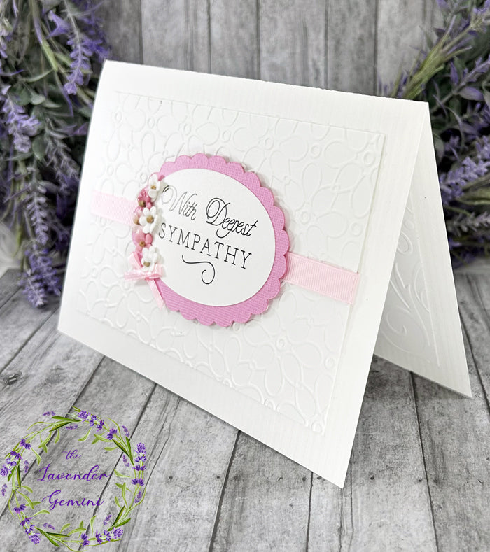 Handmade Pink Sympathy Card