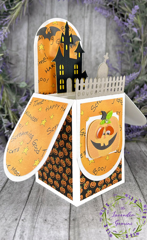 Handmade 3D Halloween Spooky House card 2