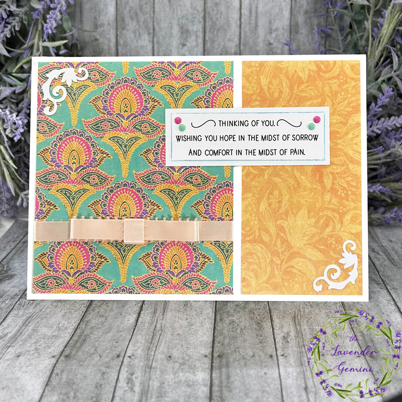 Handmade Thinking of You Sorrow Card Orange