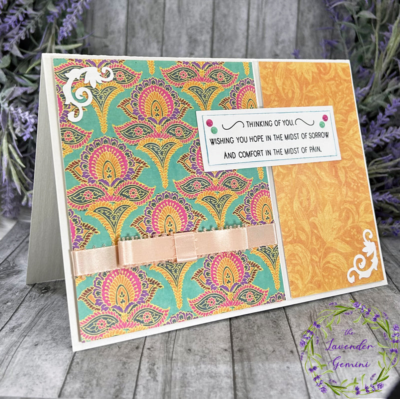 Handmade Thinking of You Sorrow Card Orange