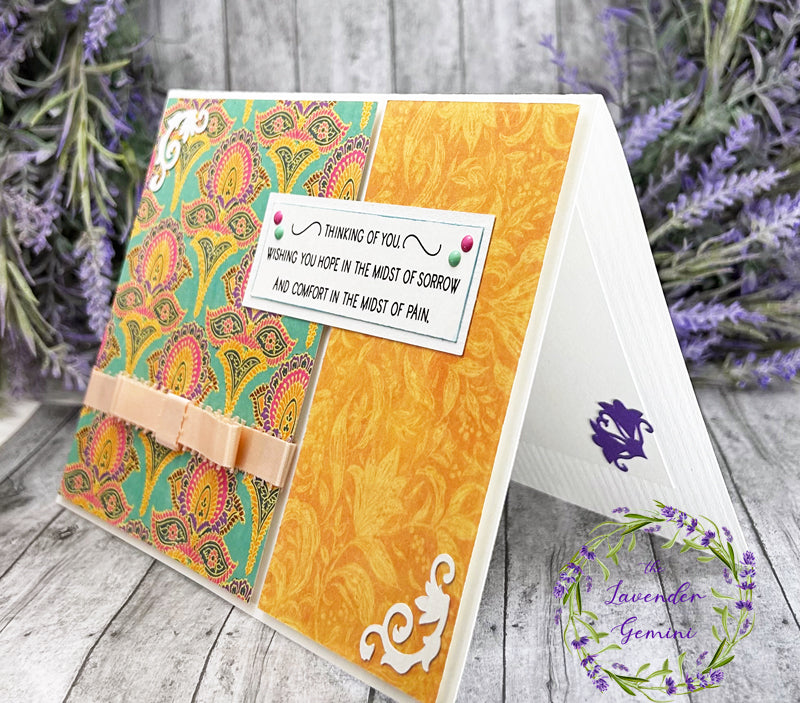 Handmade Thinking of You Sorrow Card Orange