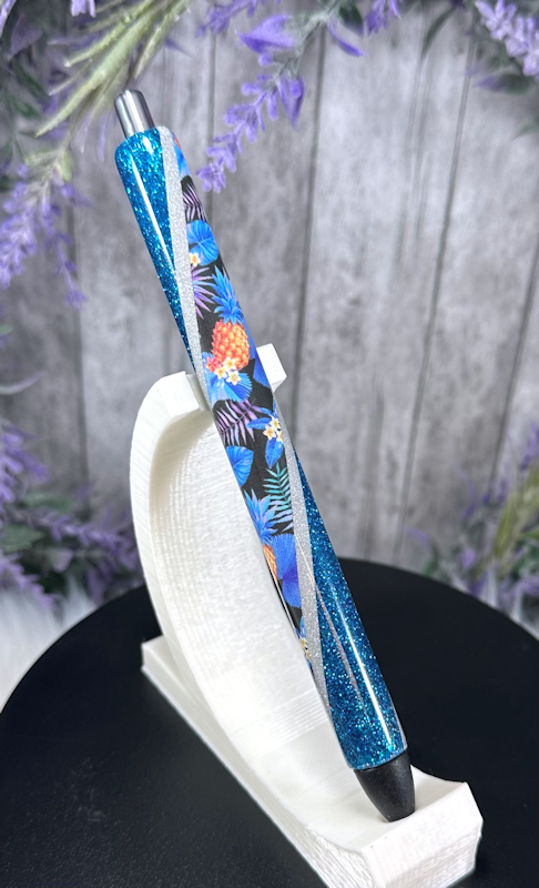 Handmade Tropical Pineapples glitter pen with free refill