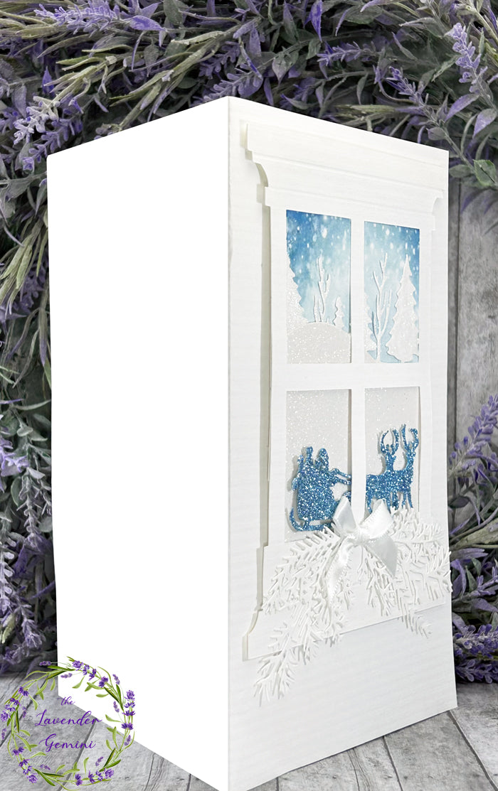 Handmade WInter Window Holiday Scene Card