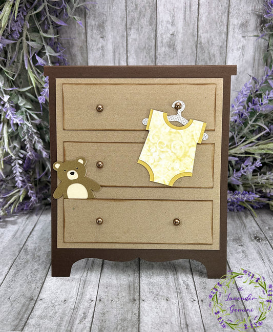 Handmade New Baby dresser card 1