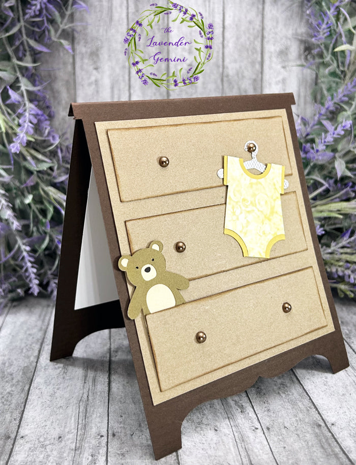 Handmade New Baby dresser card 1