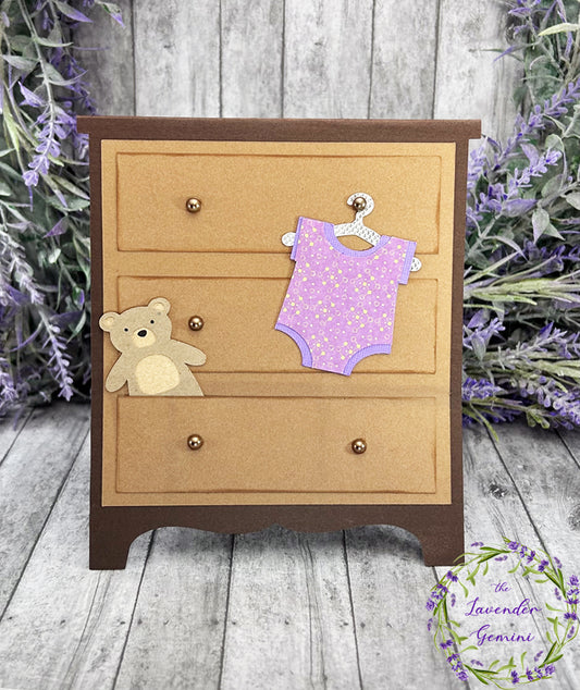 Handmade New Baby dresser card 12