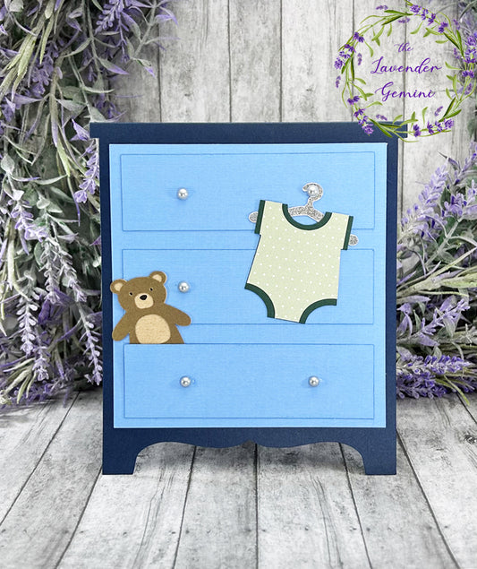 Handmade New Baby dresser card 3