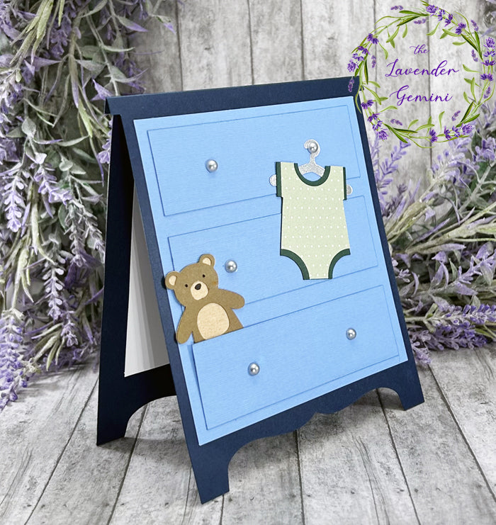 Handmade New Baby dresser card 3