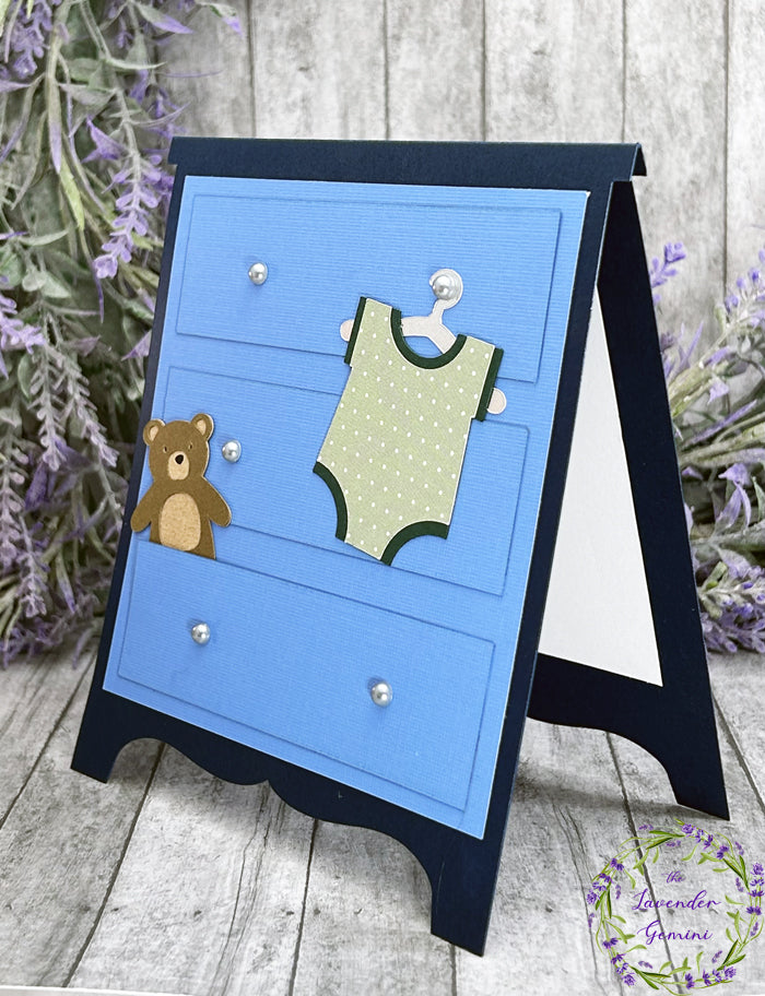 Handmade New Baby dresser card 3