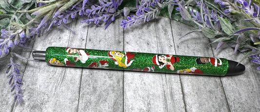 Handmade Disney Princesses Christmas glitter pen with free refill