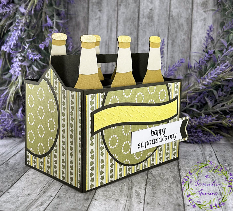 Handmade St Patricks Day 6 Pack of Beer 3D Card 2