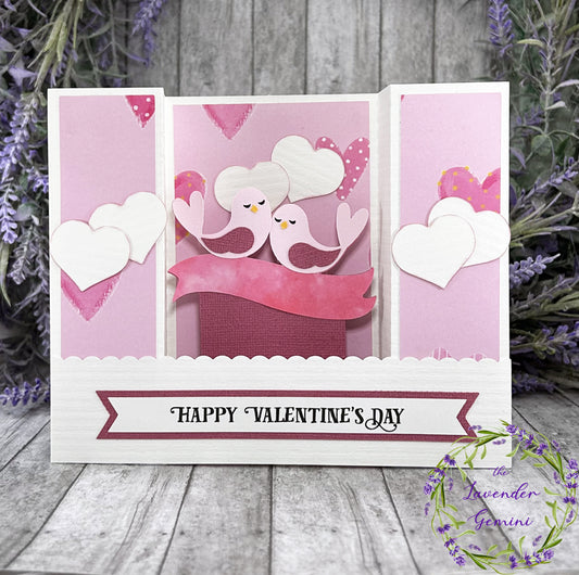 Handmade Valentines Day Lovebirds 3D Shadow Card 1