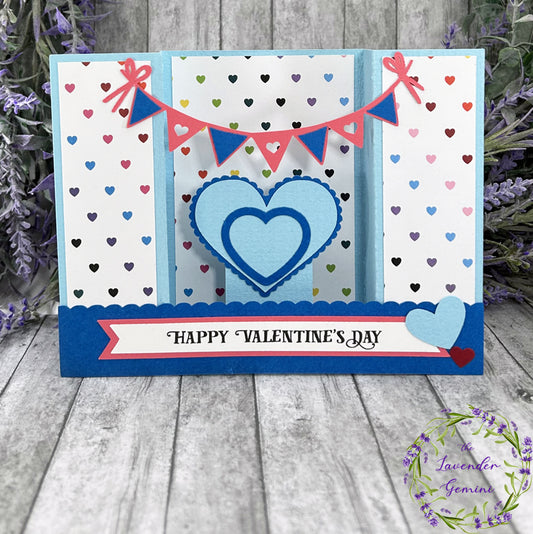 Handmade Valentines Day Hearts 3D Shadow Card 1