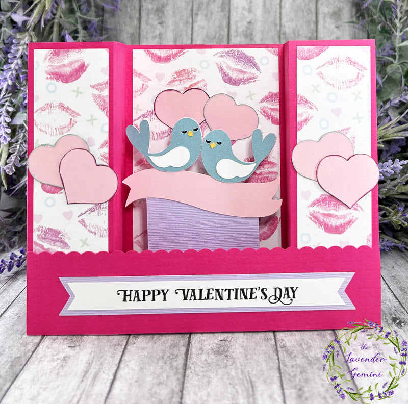 Handmade Valentines Day Lovebirds 3D Shadow Card 2