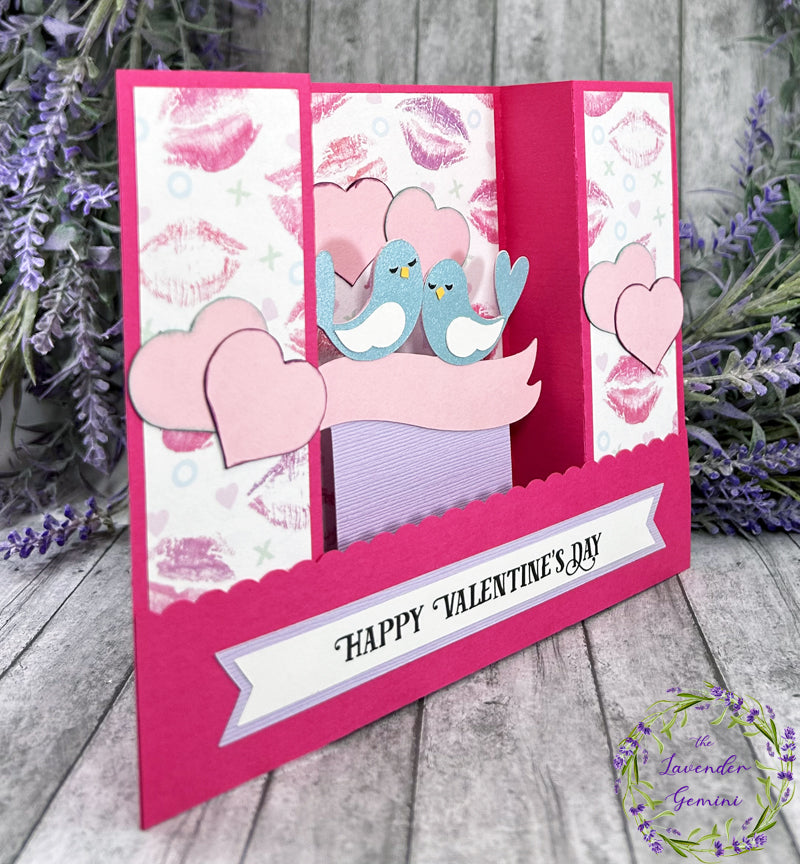 Handmade Valentines Day Lovebirds 3D Shadow Card 2