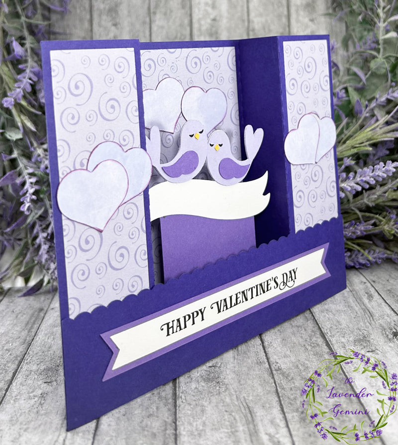 Handmade Valentines Day Lovebirds 3D Shadow Card 3