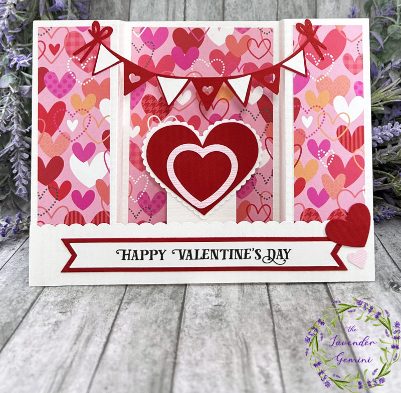 Handmade Valentines Day Hearts 3D Shadow Card 3