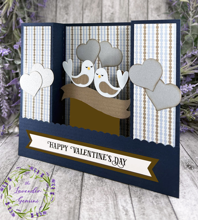 Handmade Valentines Day Lovebirds 3D Shadow Card 4