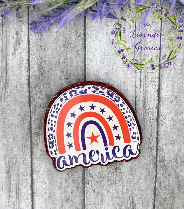 2 inch Patriotic American Rainbow Quote Magnet