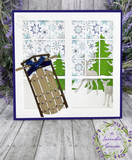 Handmade Sled Winter Holiday Card 2