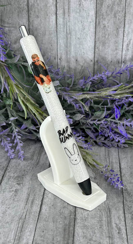 Handmade Bad Bunny glitter pen with free refill