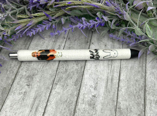 Handmade Bad Bunny glitter pen with free refill