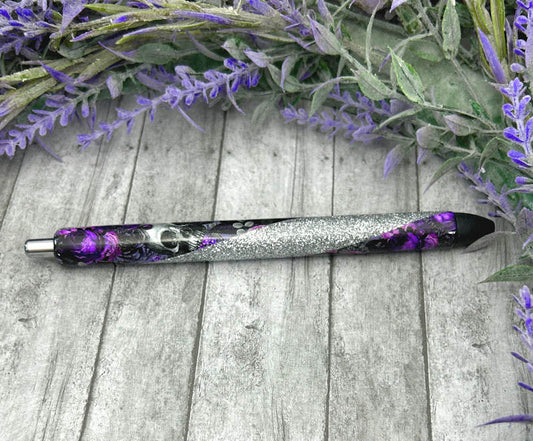 Handmade Purple Sugar Skulls  Washi Tape glitter pen with free refills