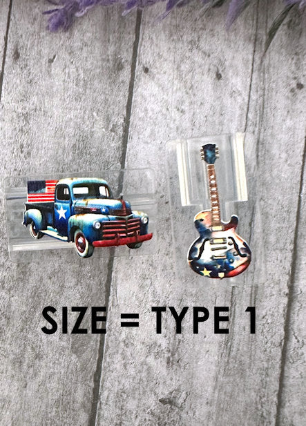 Model 1 Truck and Guitar Patriotic charging cable protector set