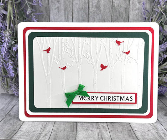 Handmade Cardinals Winter Holiday Card 1