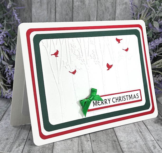 Handmade Cardinals Winter Holiday Card 1