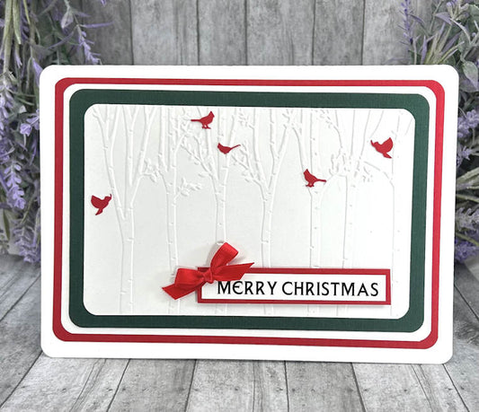 Handmade Cardinals Winter Holiday Card 2