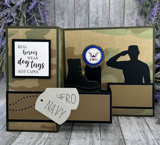 Handmade 3D US Navy Pop Out card