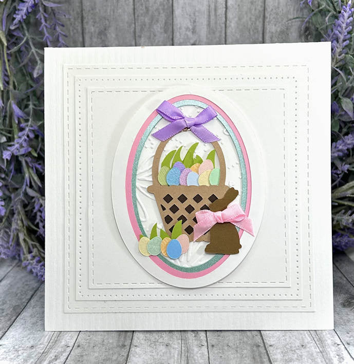 Handmade Easter Bunny and Easter Basket card 1