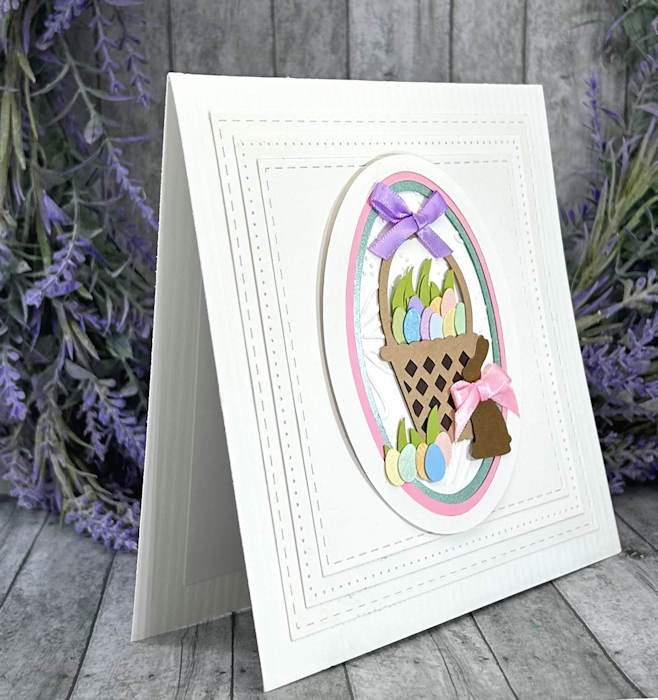 Handmade Easter Bunny and Easter Basket card 1