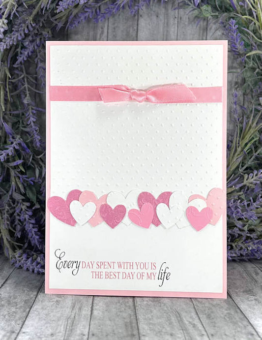 Handmade Hearts Love Valentines Card Pinks