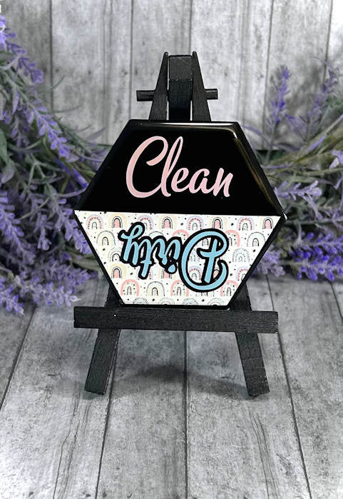 3 inch Clean and Dirty Boho Rainbows Dishwasher Magnet