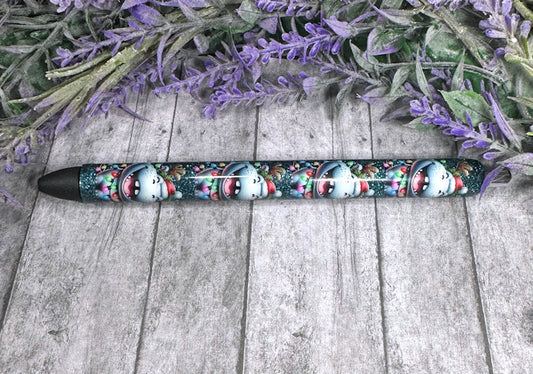 Handmade Christmas Hippos glitter pen with free refill