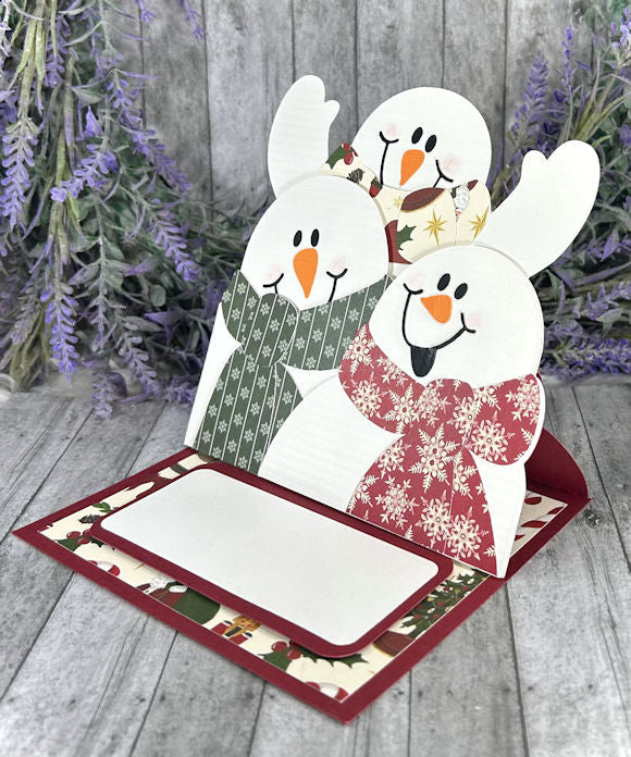 Handmade 3D Snowman Easel Card 1