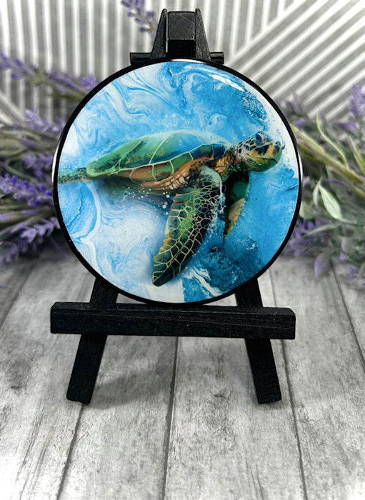 3 inch Neon Sea Turtle Quote Magnet